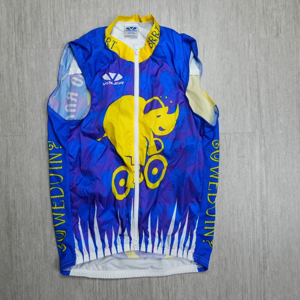 Voler Vortex Ripstop Cycling Jersey S USA Full Zip Sleeveless Bloated Rhino Race
